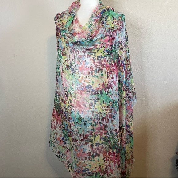 Bindya 100% Modal Colorful Artsy Boho Abstract Funky Lightweight Scarf Wrap - Picture 3 of 5